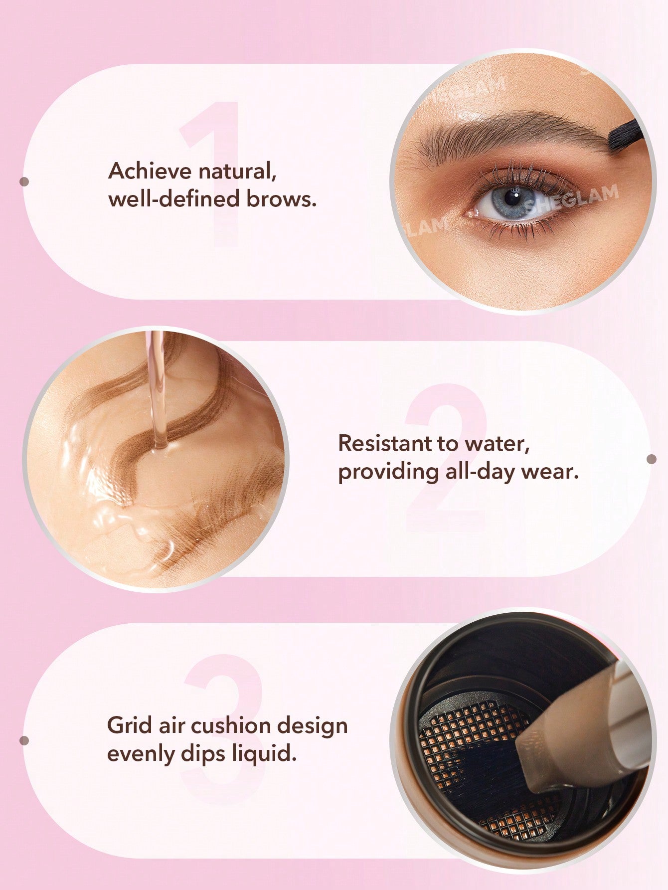 SHEGLAM Taupe Brow Fection Angled Brush & Dip