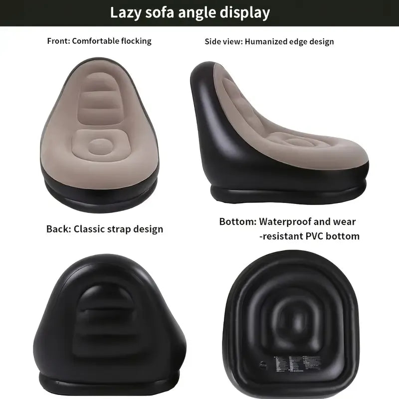 Inflatable Sofa with Footrest and Free Manual Inflator